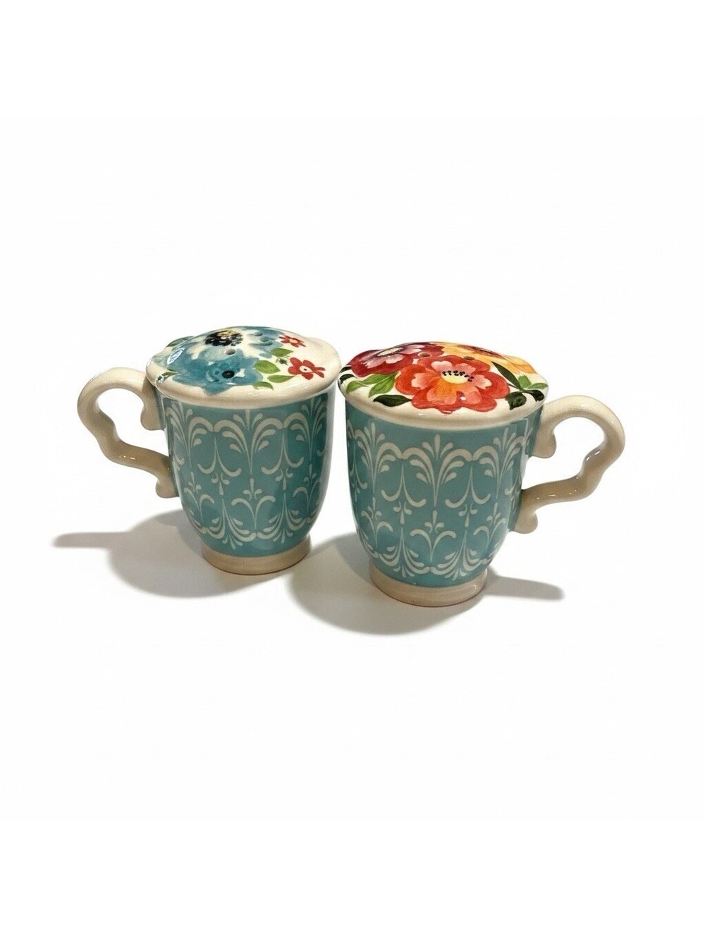 Pioneer woman Blue/White Floral Ceramic Salt & Pepper Shakers Set of 2